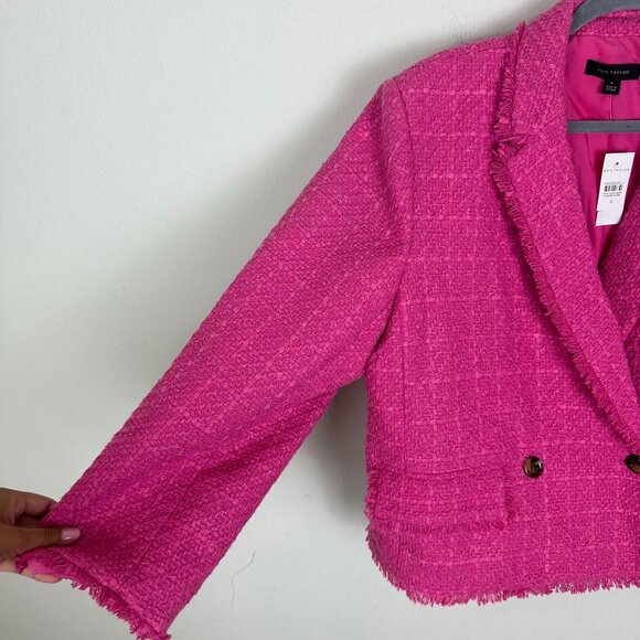 Ann Taylor Pink Tweed Blazer • Sz 16 • NWT - Picture 5 of 8